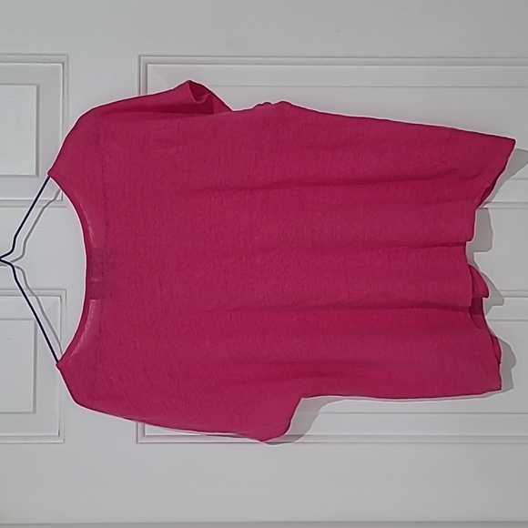 RACHEL Rachel Roy 100% Linen Twist Front Pink Tshirt - Picture 8 of 8